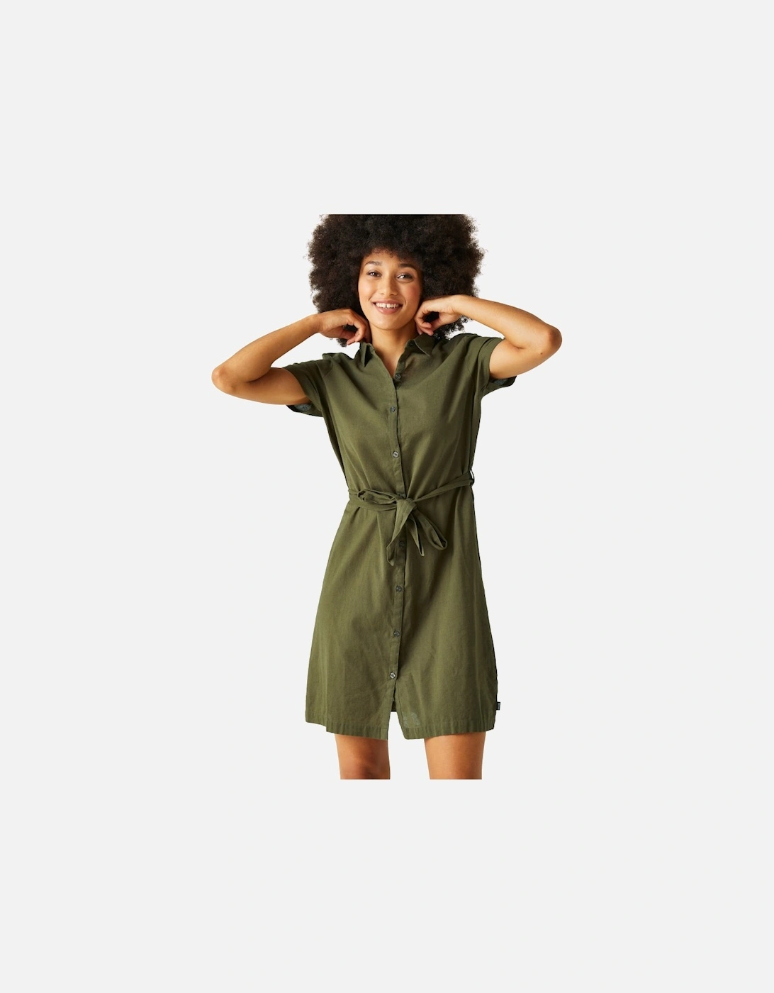 Womens Rema Cotton Shirt Dress, 5 of 4