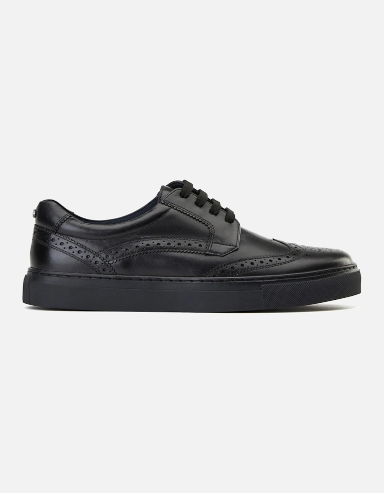London Clapton Leather Men's Black Brogues Shoes