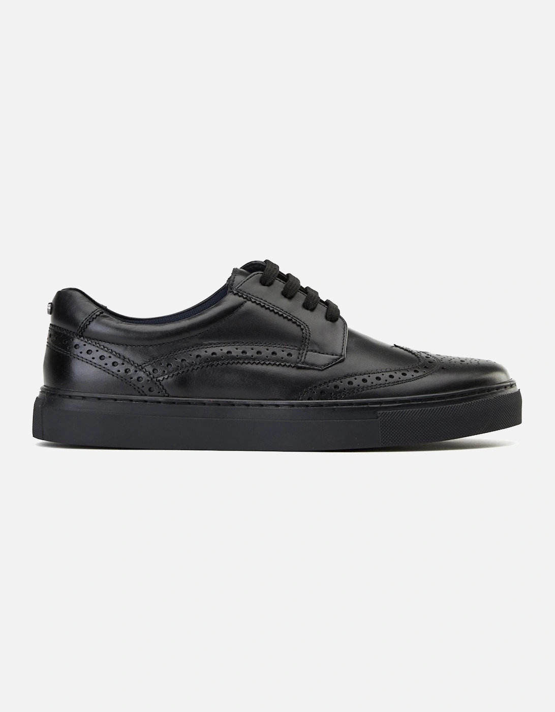 London Clapton Leather Men's Black Brogues Shoes