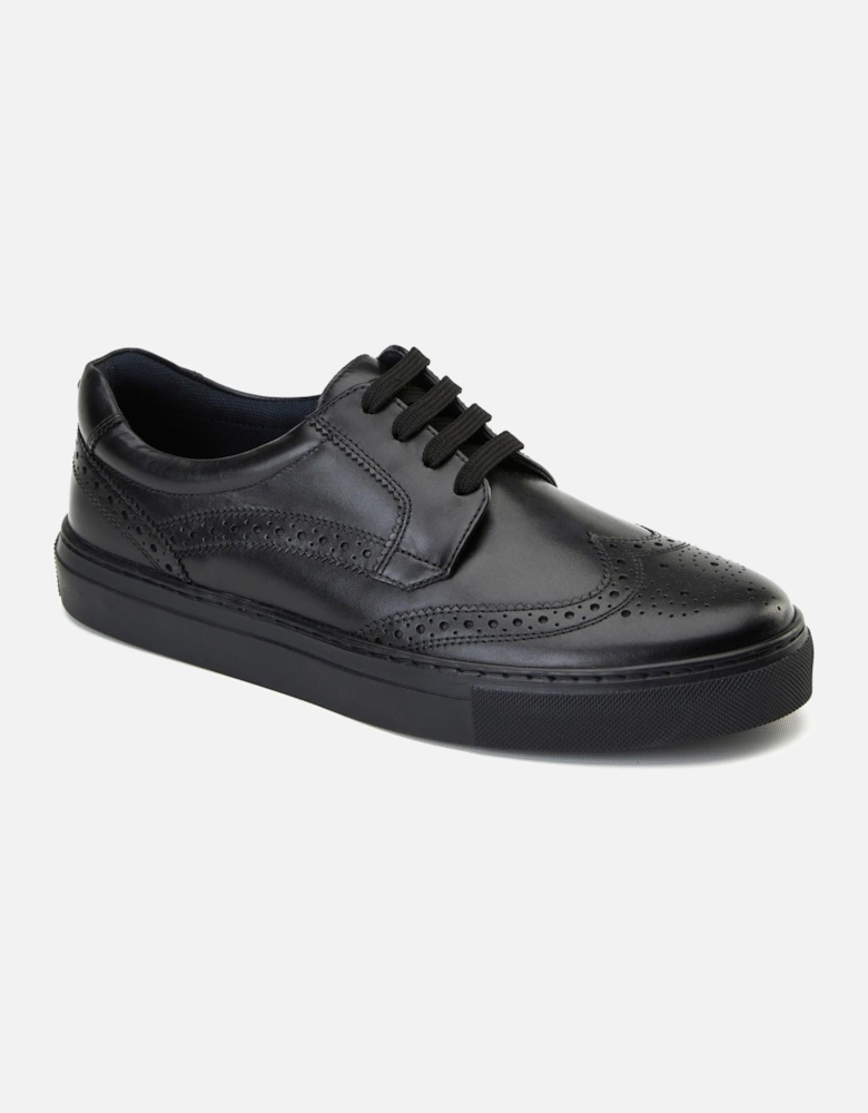 London Clapton Leather Men's Black Brogues Shoes