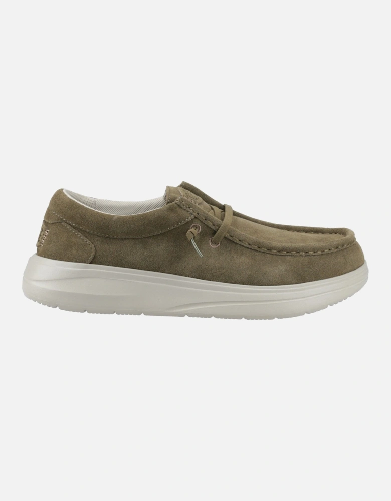 HEYDUDE Wally X Suede Suede Men's Dark Olive/Stone Grey Moccasins Shoes