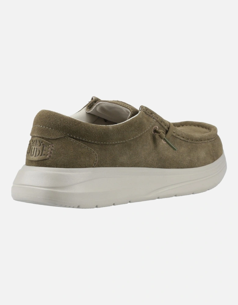 HEYDUDE Wally X Suede Suede Men's Dark Olive/Stone Grey Moccasins Shoes