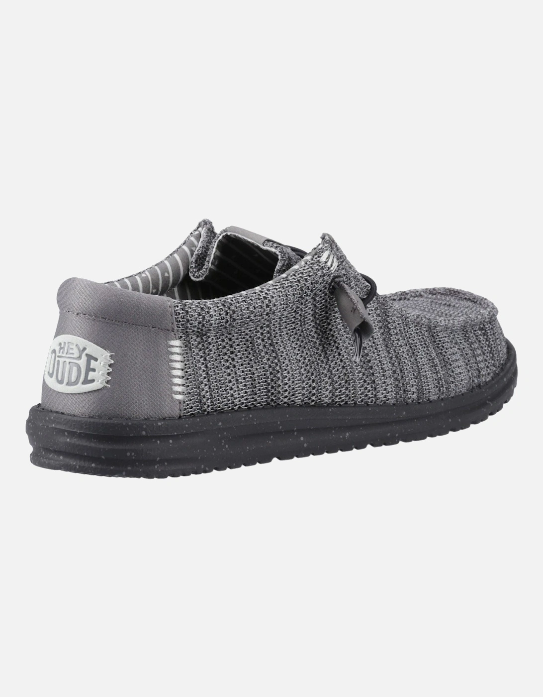 HEYDUDE Wally Stretch Mesh Polyester Men's Granite Grey/Black Moccasins Shoes