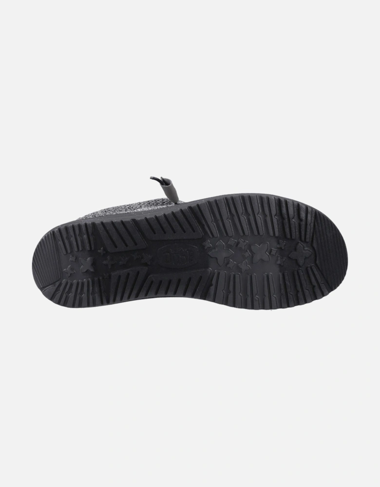 HEYDUDE Wally Stretch Mesh Polyester Men's Granite Grey/Black Moccasins Shoes