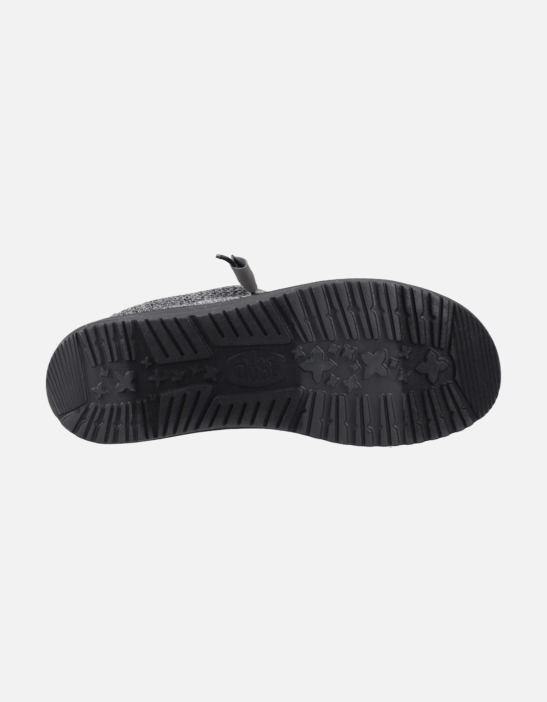 HEYDUDE Wally Stretch Mesh Polyester Men's Granite Grey/Black Moccasins Shoes