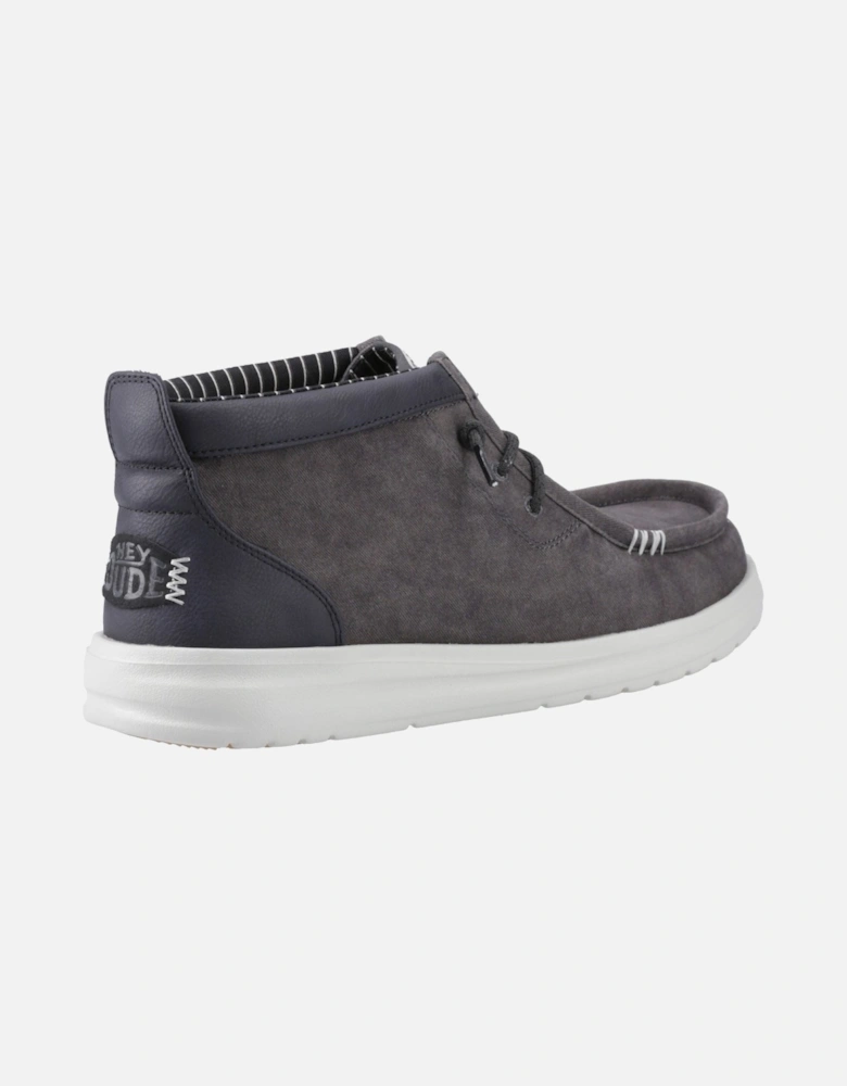 HEYDUDE Wally Mid GripR Cotton Men's Black Oyster/Black Ankle Boots