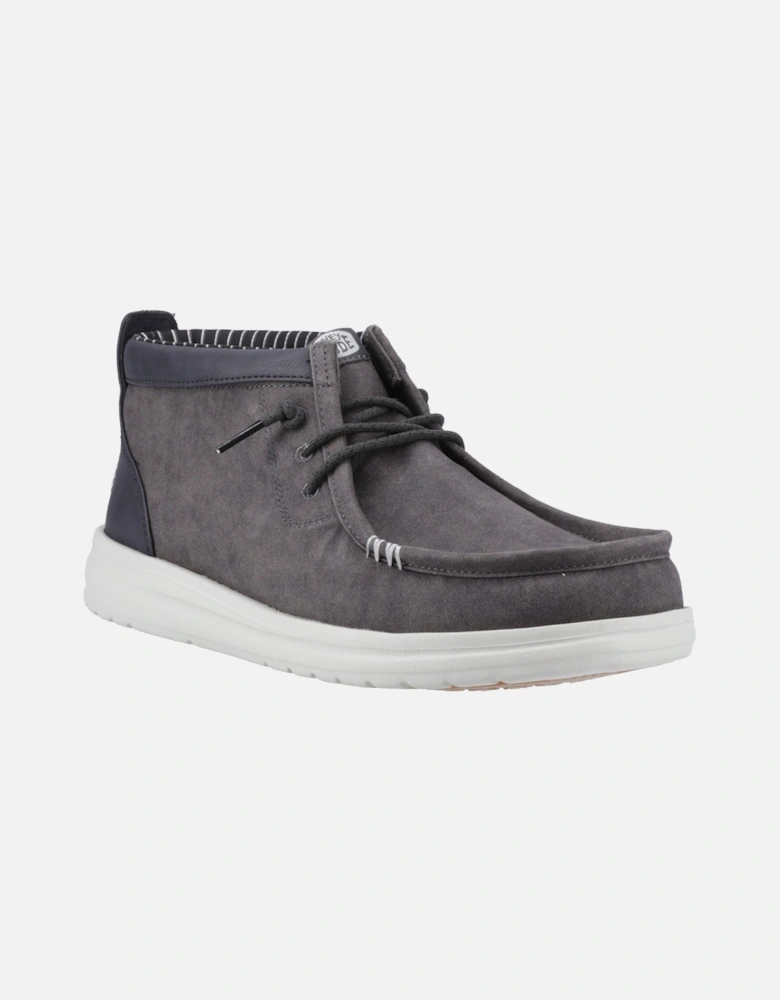 HEYDUDE Wally Mid GripR Cotton Men's Black Oyster/Black Ankle Boots