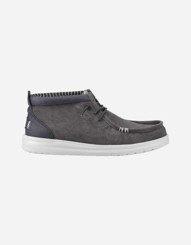 HEYDUDE Wally Mid GripR Cotton Men's Black Oyster/Black Ankle Boots
