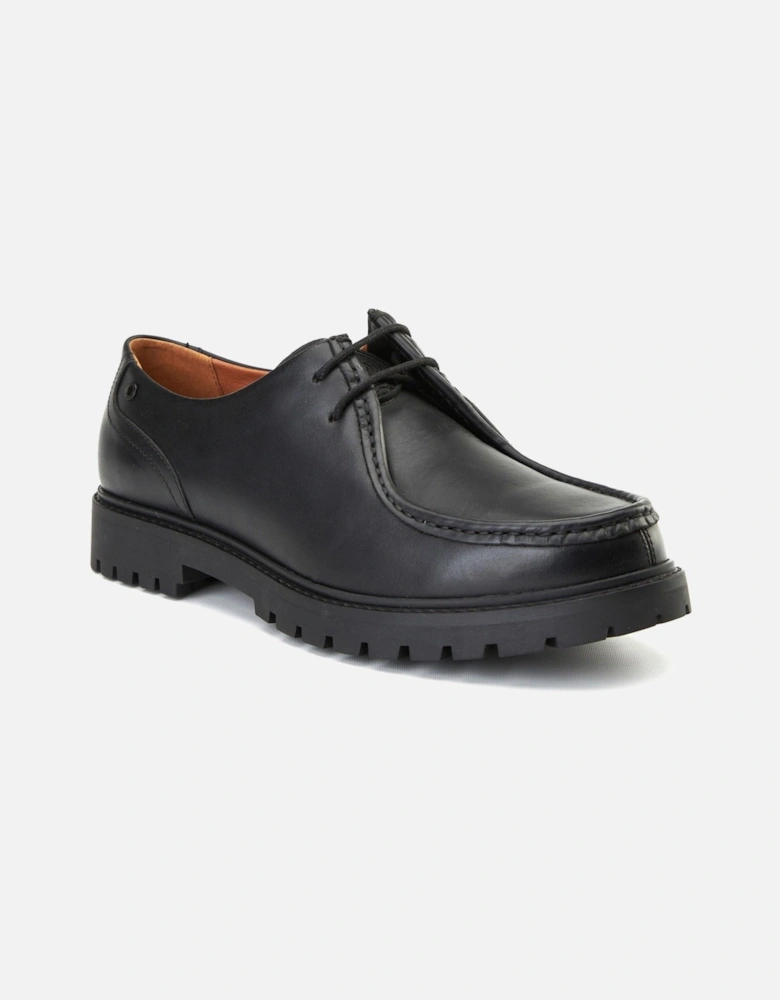 London Carbon Leather Men's Black Moccasins Shoes