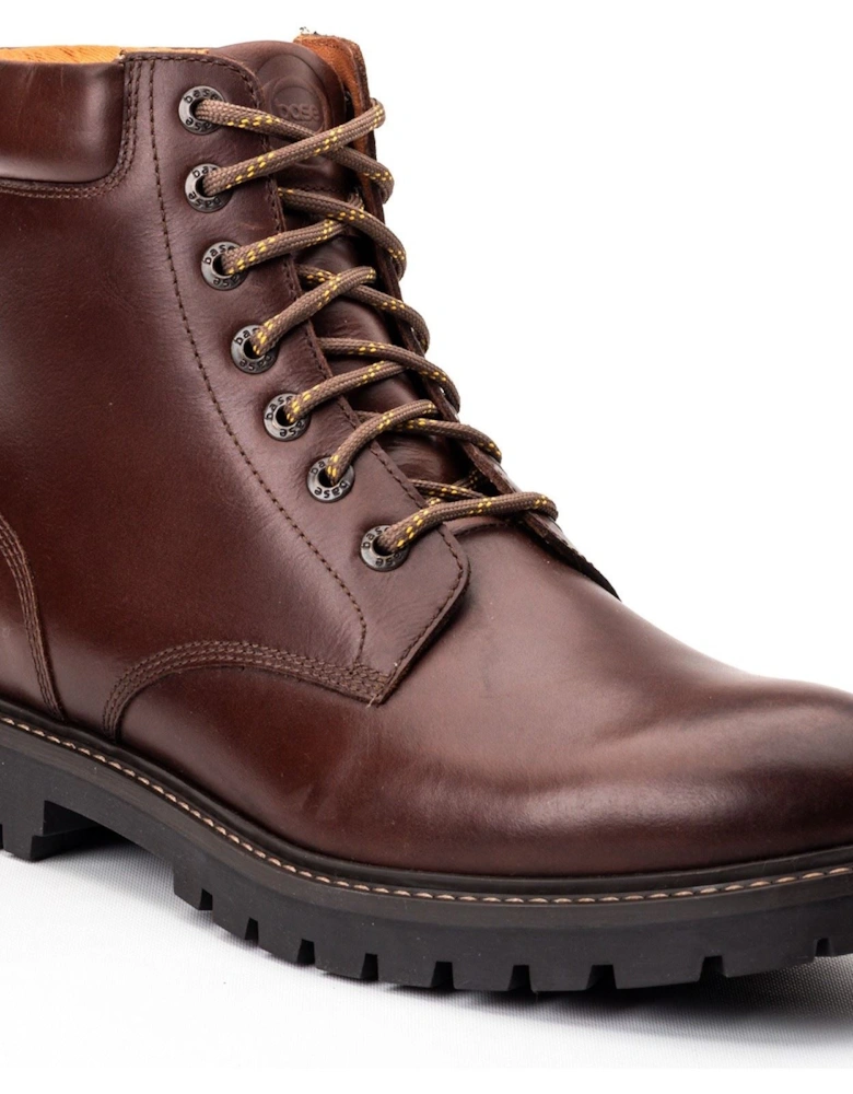 London Nickel Leather Men's Brown Ankle Boots