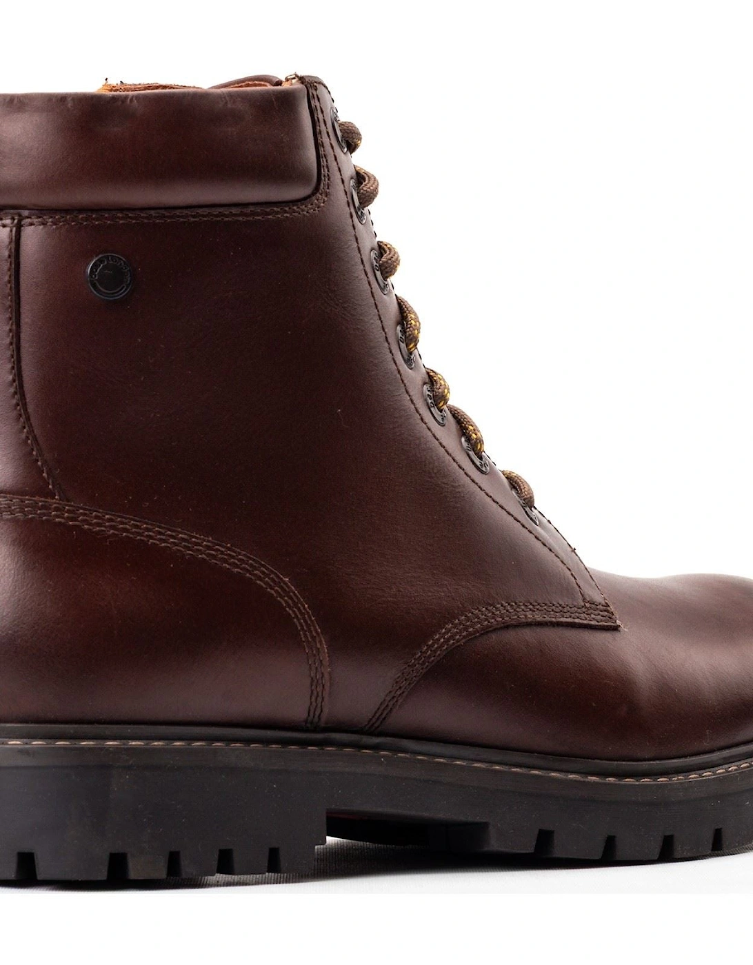 London Nickel Leather Men's Brown Ankle Boots