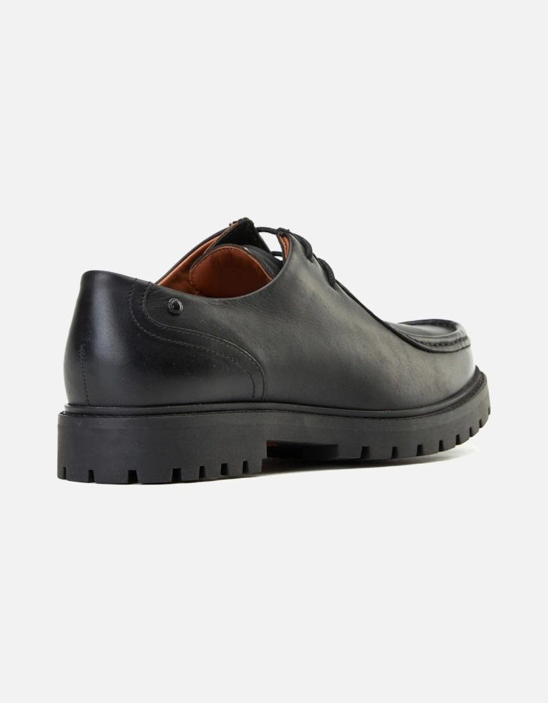 London Carbon Leather Men's Black Moccasins Shoes