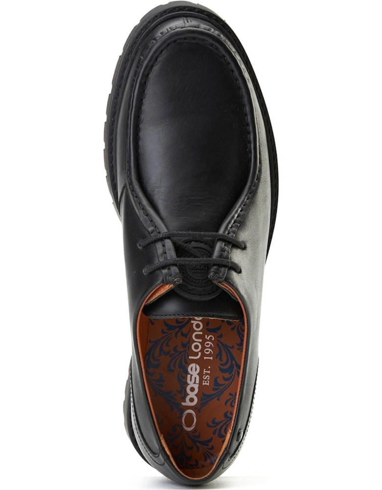London Carbon Leather Men's Black Moccasins Shoes