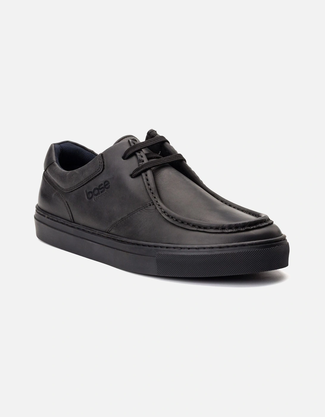 Base Men's Black London Dalston Leather Moccasins Shoes - : 8 Size 8