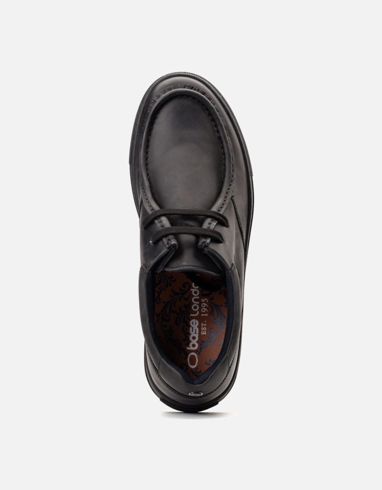 London Dalston Leather Men's Black Moccasins Shoes
