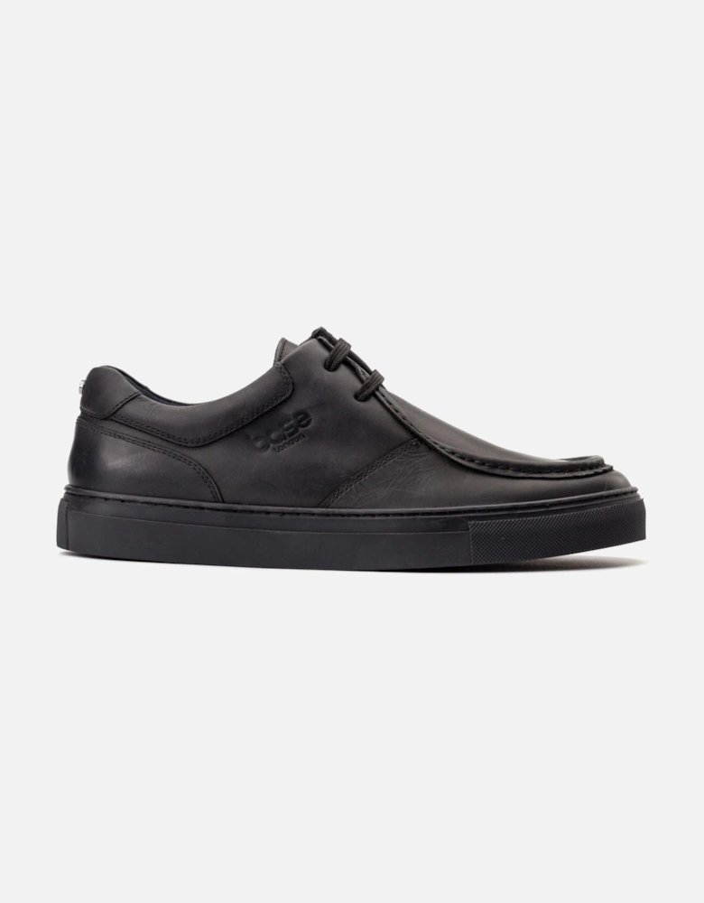 London Dalston Leather Men's Black Moccasins Shoes