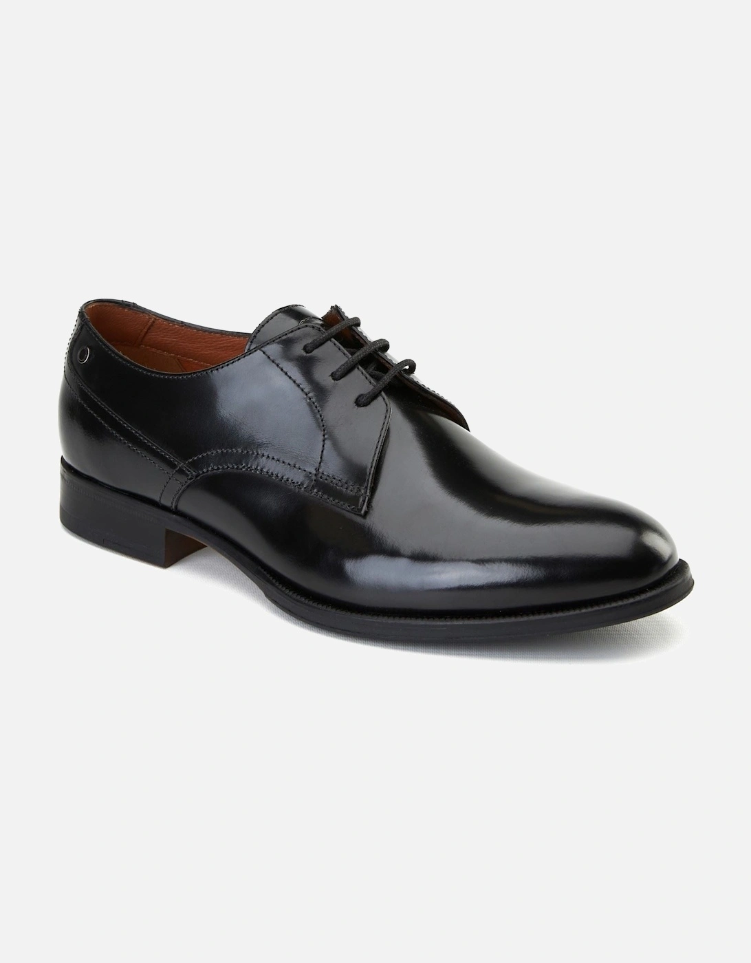 London Edison Leather Men's Black Lace-Up Shoes, 7 of 6