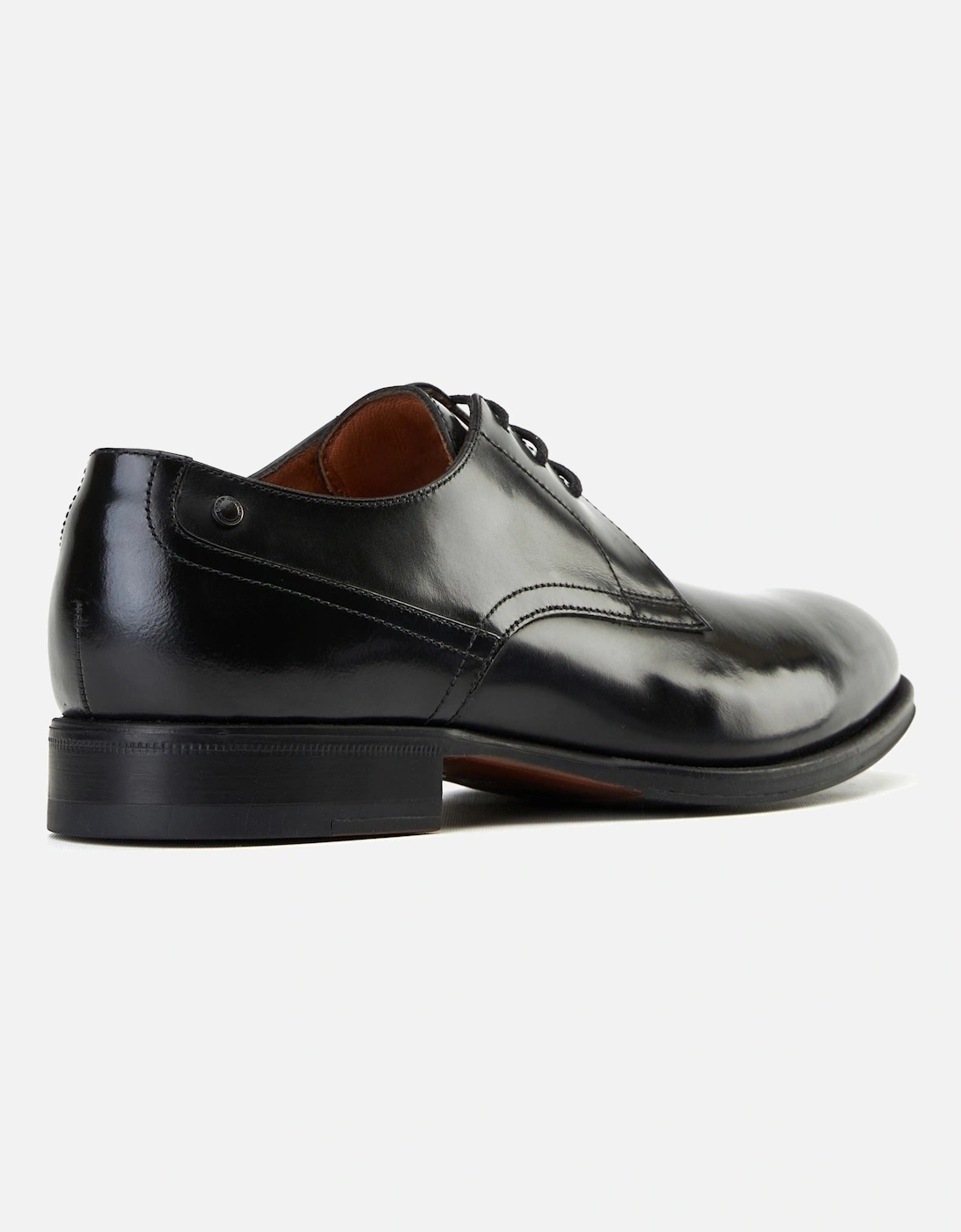 London Edison Leather Men's Black Lace-Up Shoes