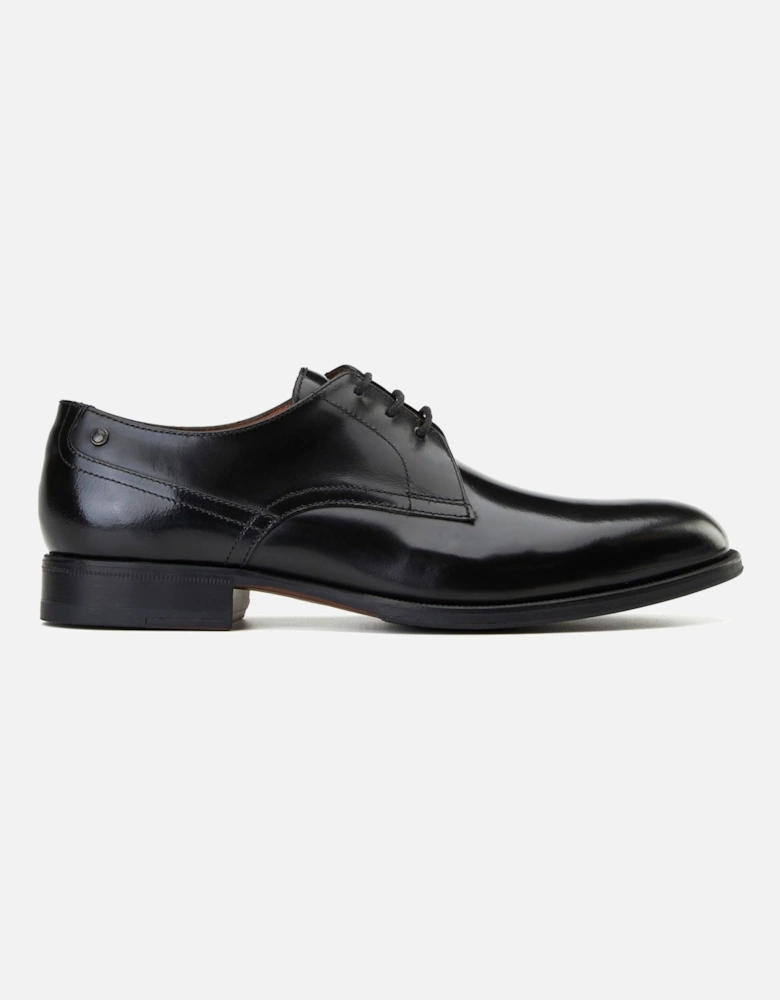 London Edison Leather Men's Black Lace-Up Shoes