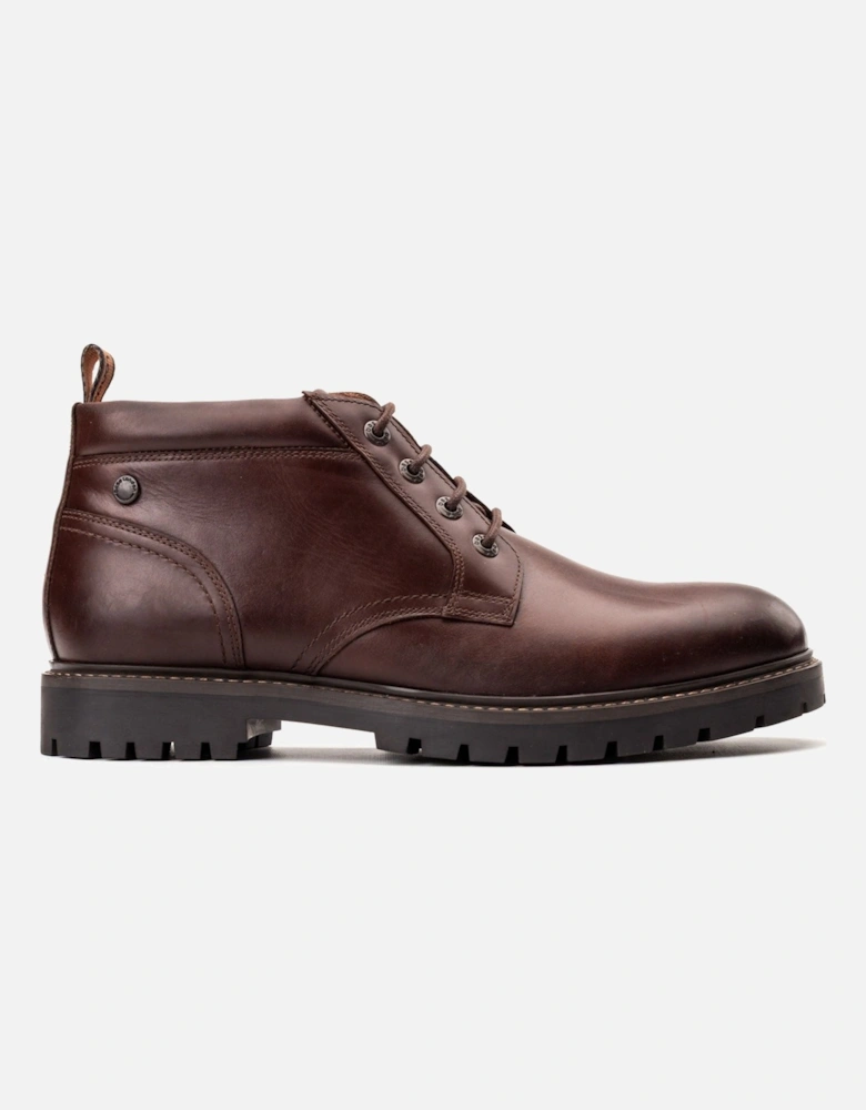 London Cobalt Leather Men's Brown Ankle Boots