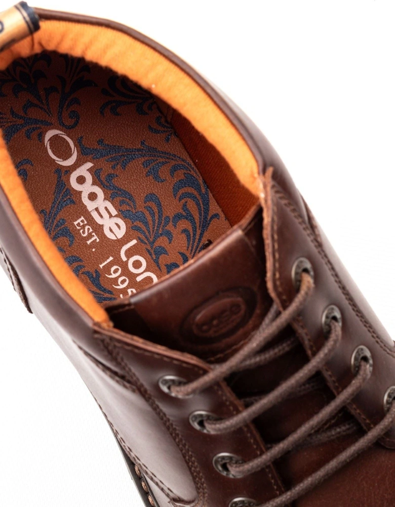London Cobalt Leather Men's Brown Ankle Boots