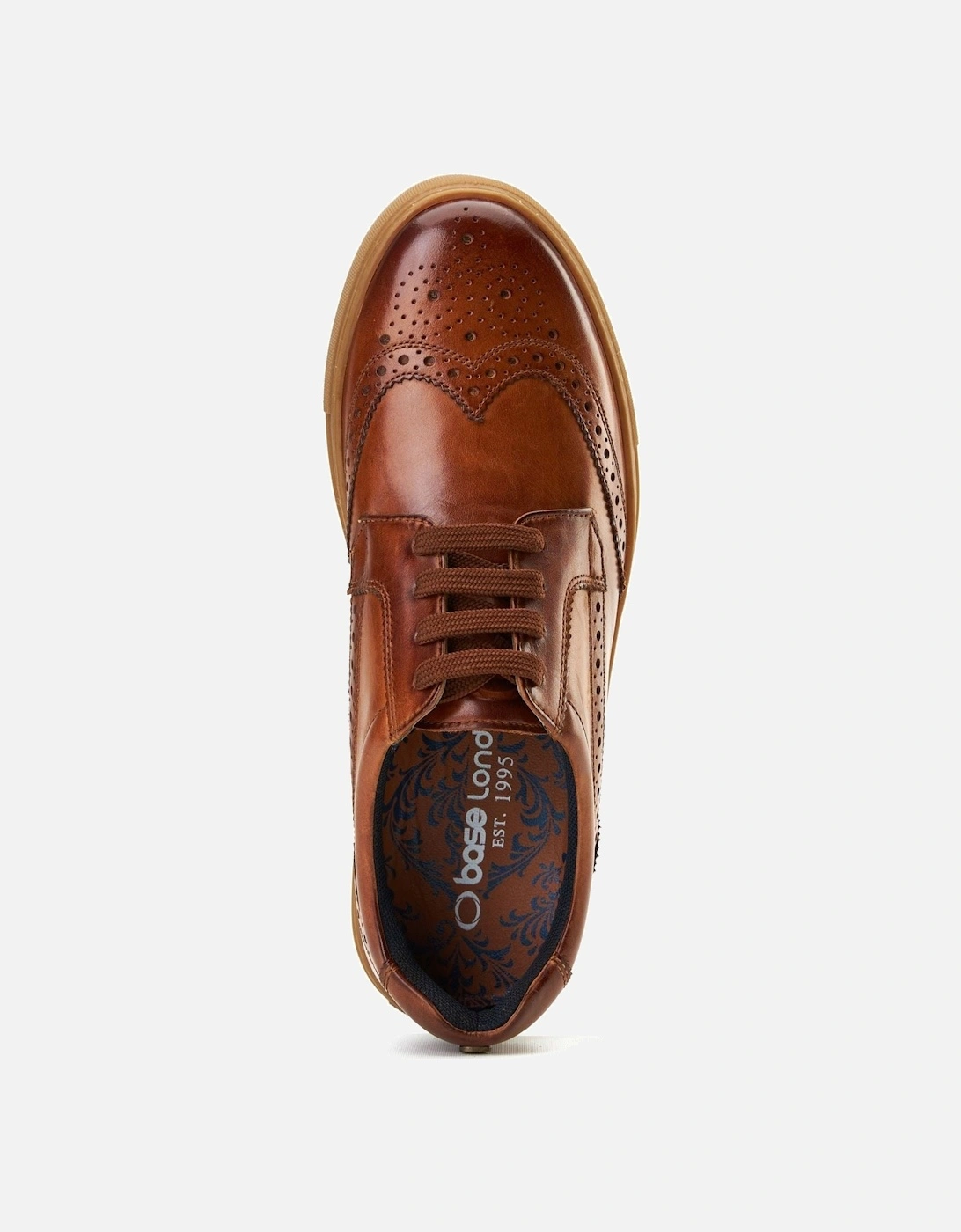 London Clapton Leather Men's Burnt Tan Brogues Shoes