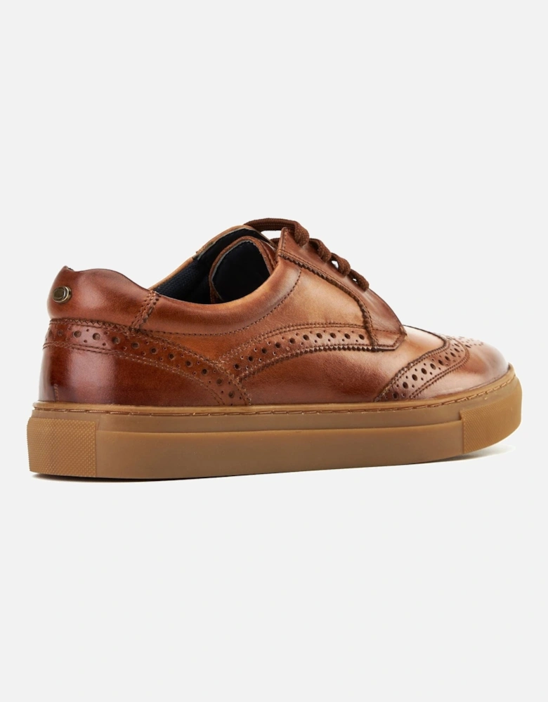 London Clapton Leather Men's Burnt Tan Brogues Shoes