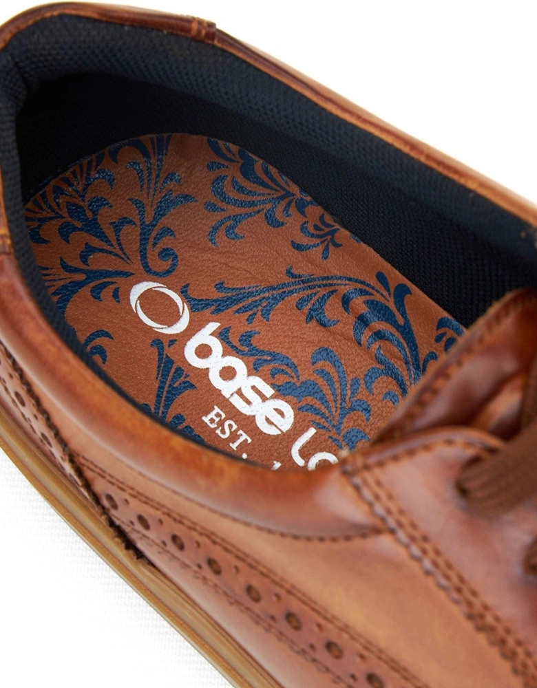 London Clapton Leather Men's Burnt Tan Brogues Shoes