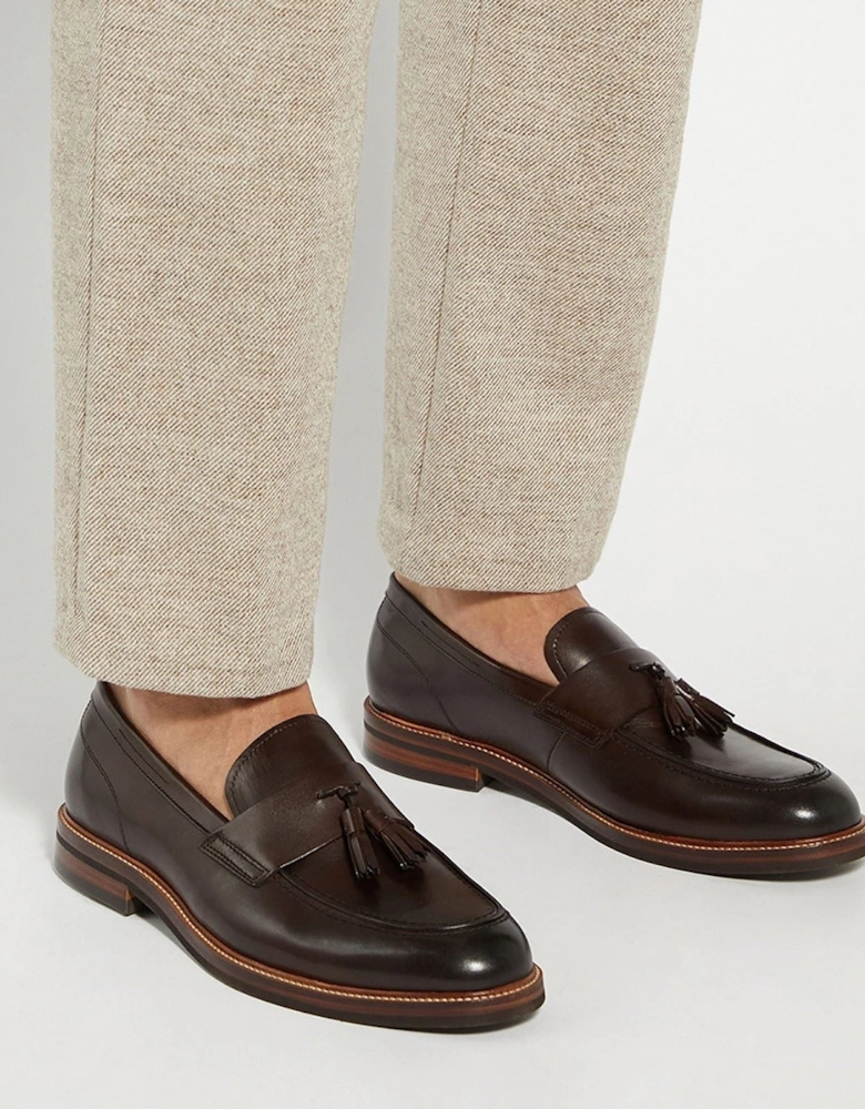 Dune Shaw Leather Men's Brown Loafers