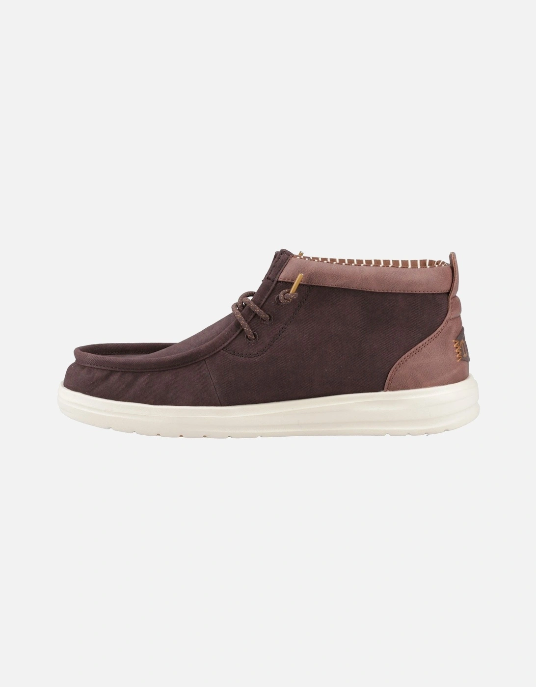 HEYDUDE Wally Mid GripR Cotton Men's Mole Brown/Downtown Ankle Boots