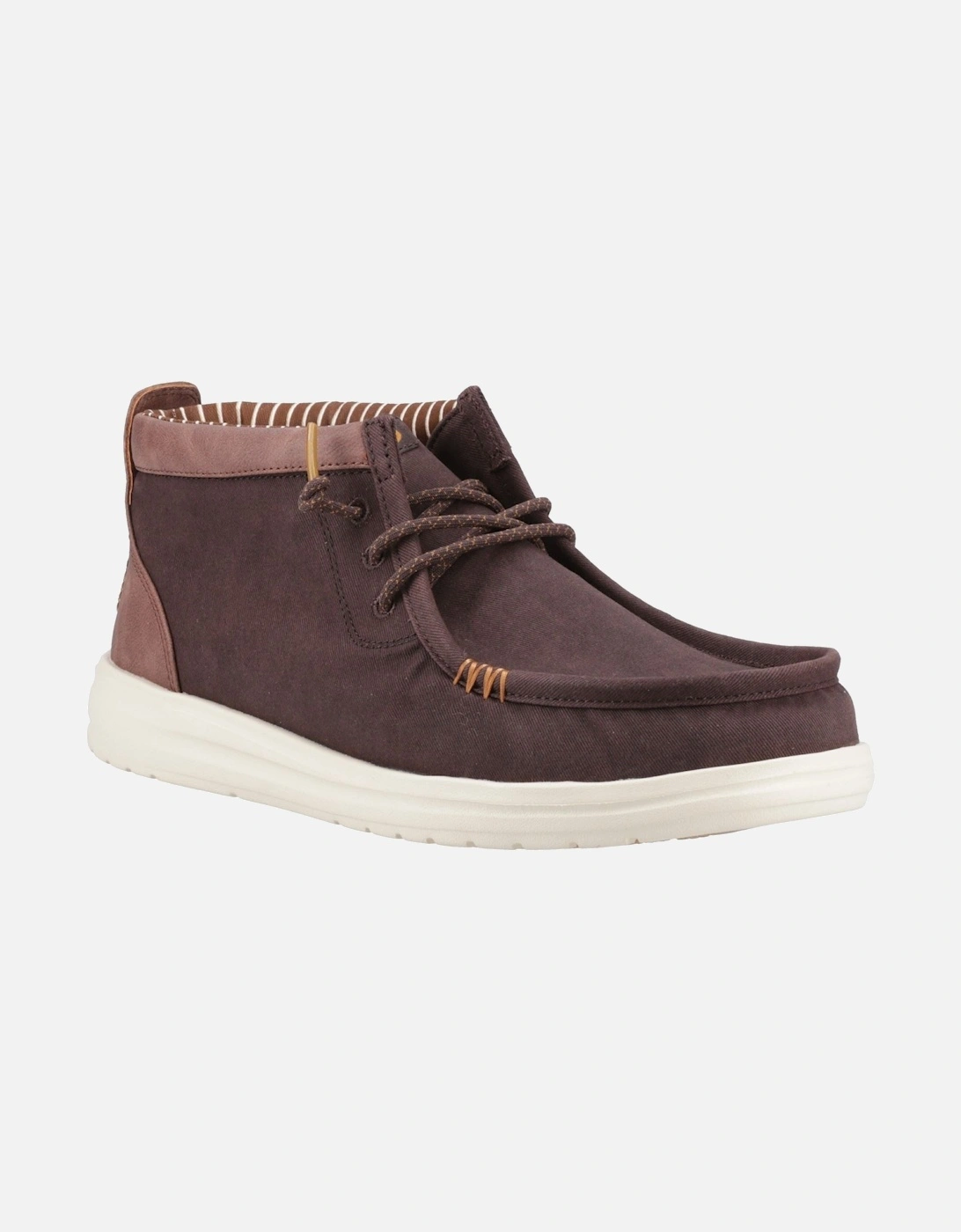 HEYDUDE Wally Mid GripR Cotton Men's Mole Brown/Downtown Ankle Boots, 6 of 5