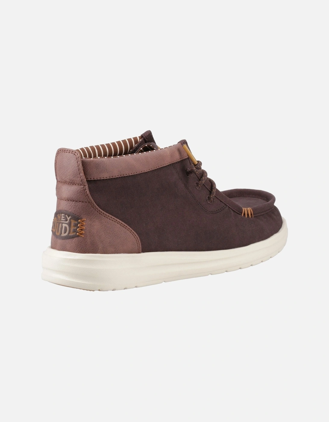 HEYDUDE Wally Mid GripR Cotton Men's Mole Brown/Downtown Ankle Boots