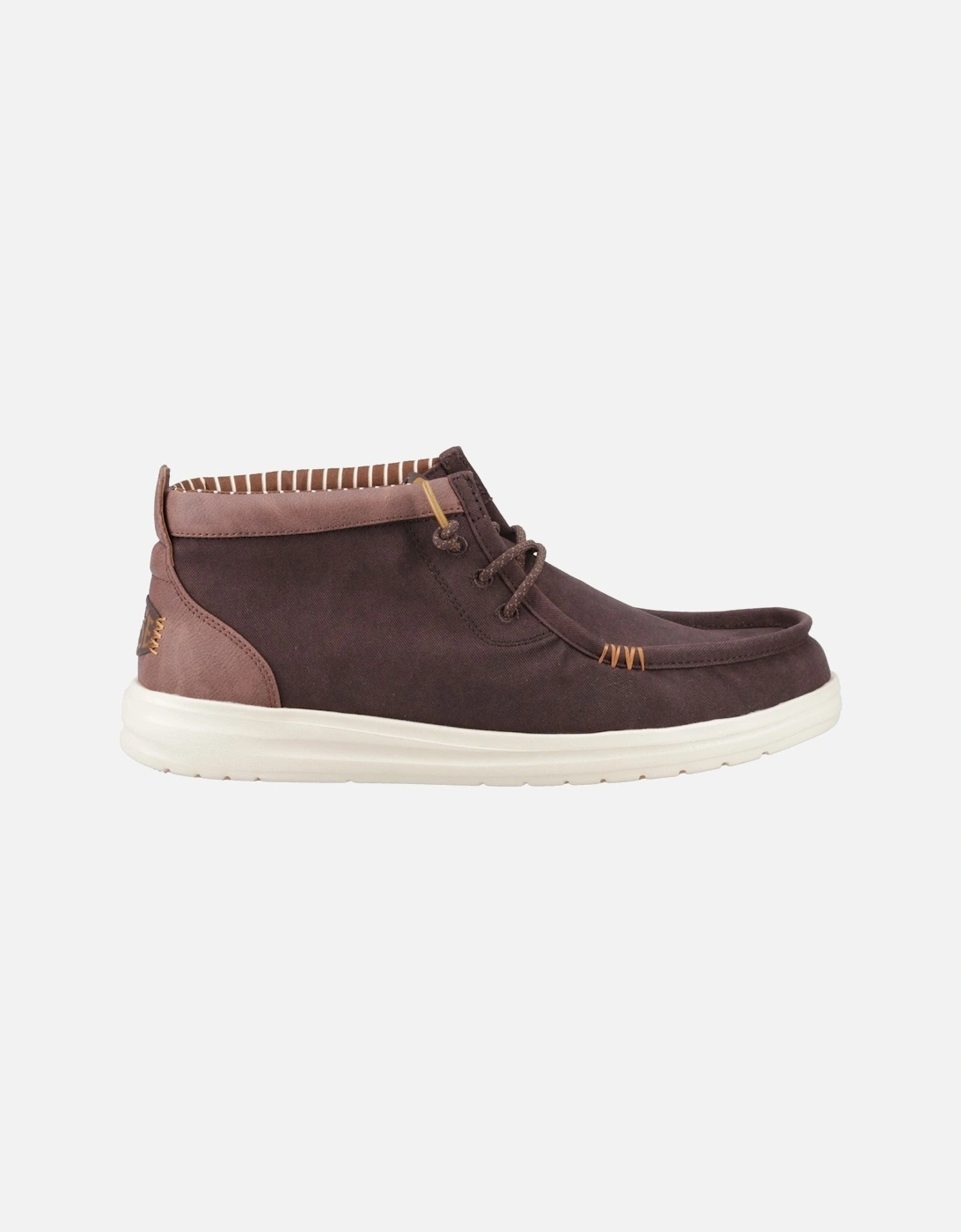 HEYDUDE Wally Mid GripR Cotton Men's Mole Brown/Downtown Ankle Boots