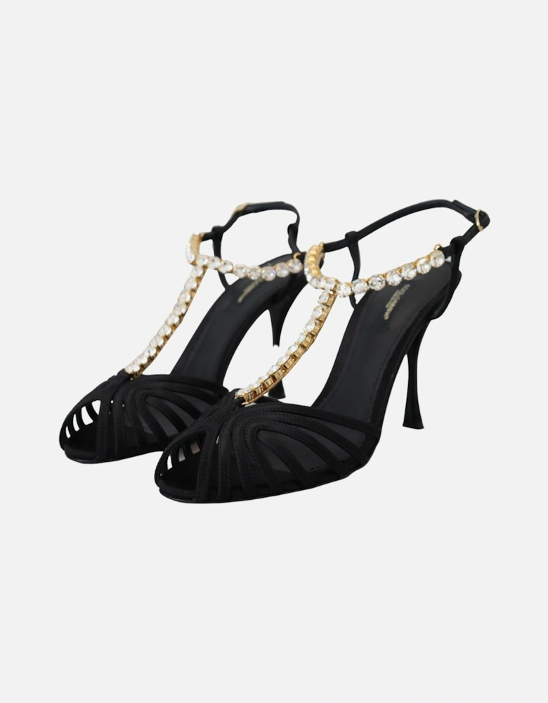 Leather Lace-Up Platform Boots Women - Black Sandals