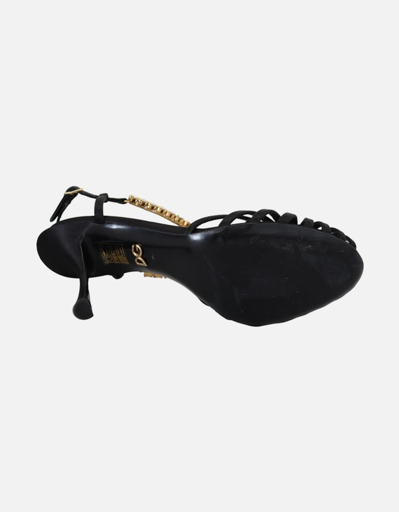 Leather Lace-Up Platform Boots Women - Black Sandals