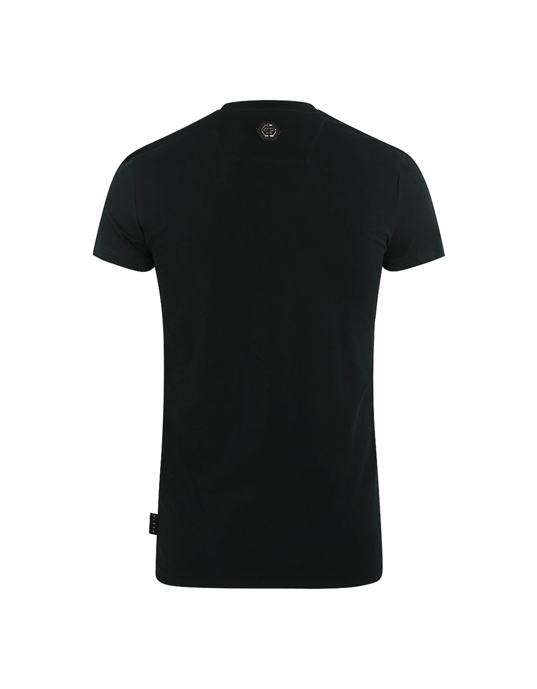 Large Multi Colour Skull Black T-Shirt