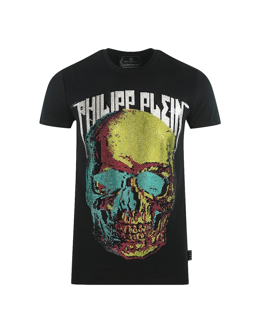 Large Multi Colour Skull Black T-Shirt, 3 of 2