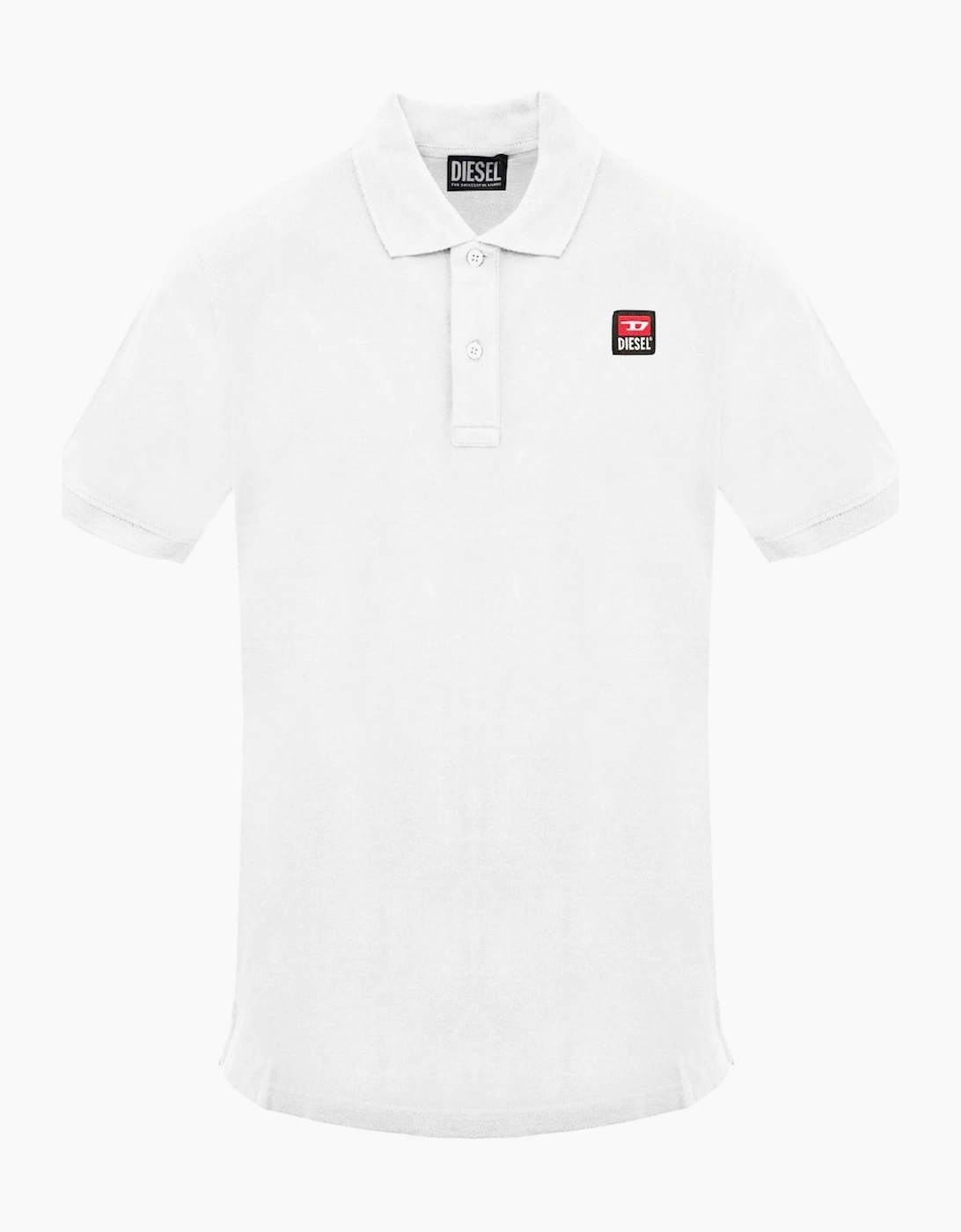Diesel Men's White Patch Logo Off Bright Polo Shirt  44 Xxl