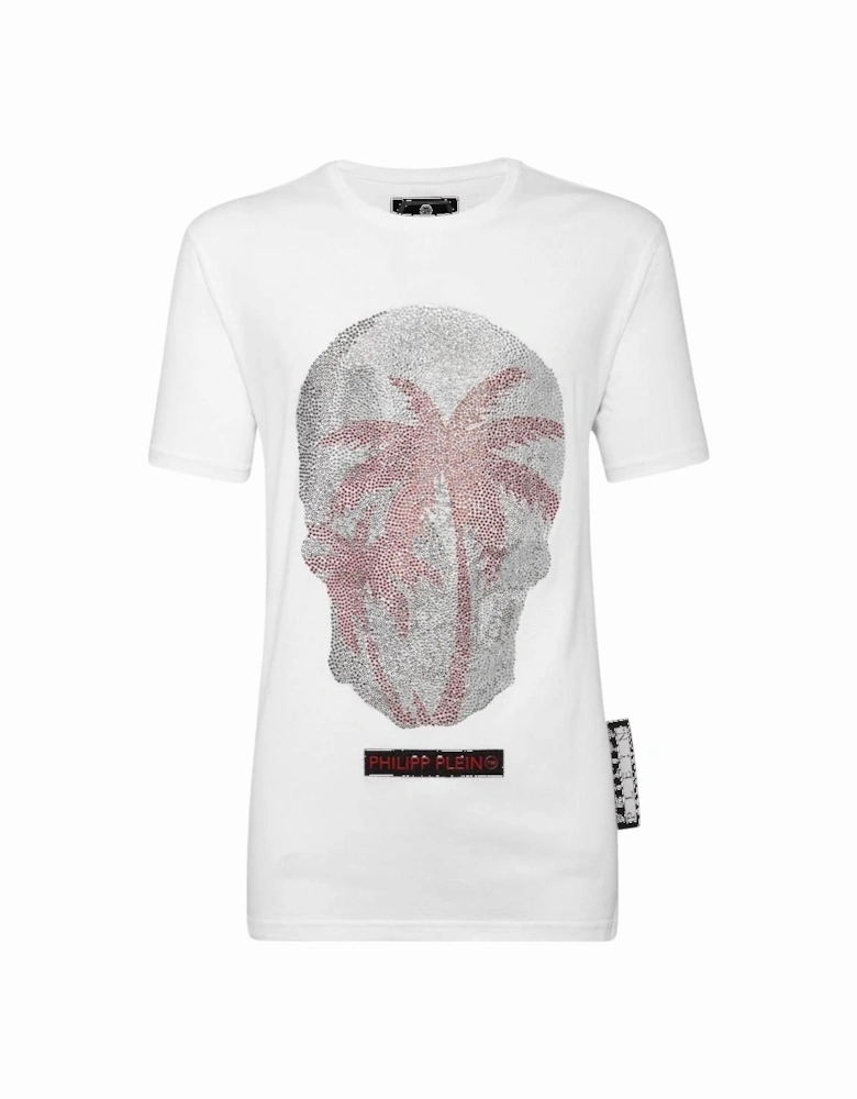 Large Skull Motif White T-Shirt