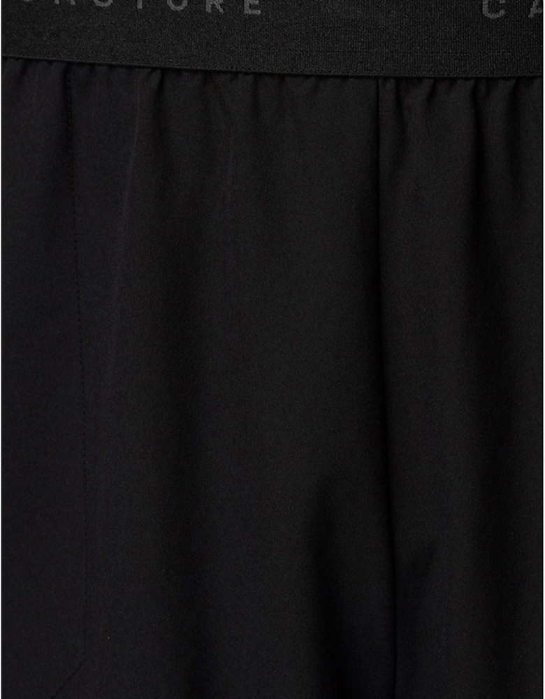Branded Elastic Shorts Polyester Men's Black