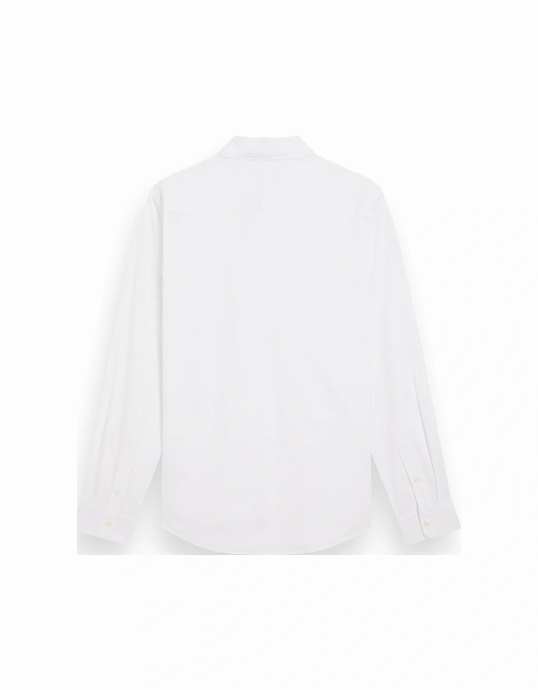 Cotton Poplin Stretch Long Sleeve Shirt White