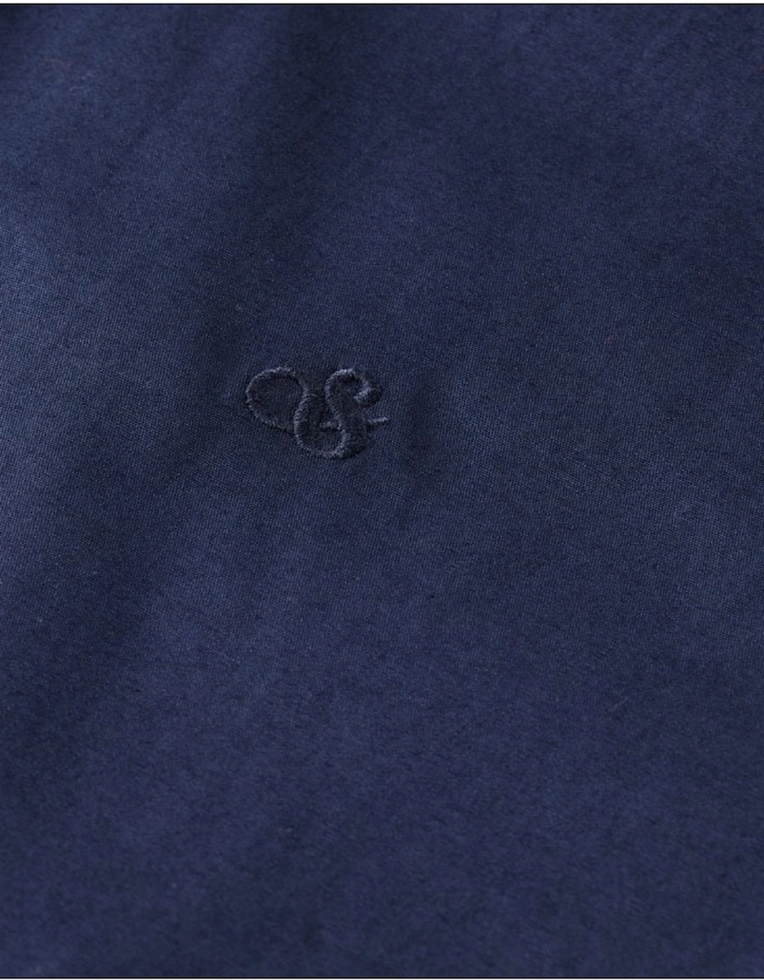 Cotton Poplin Stretch Long Sleeve Shirt Navy