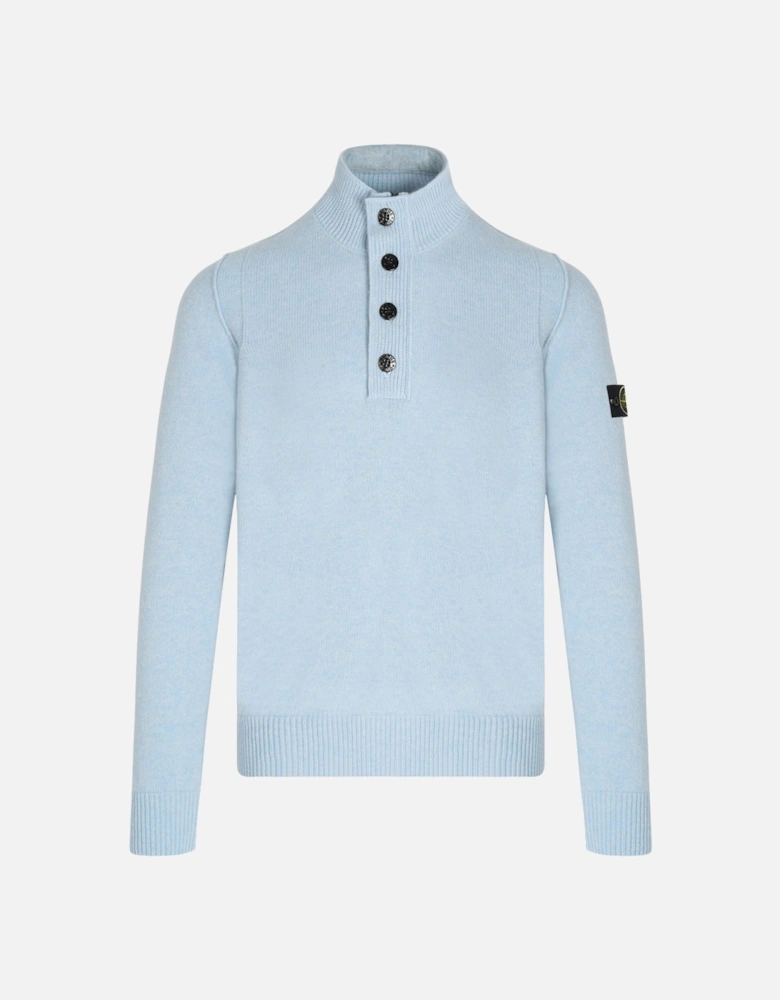 Quarter Button Sweater Blue
