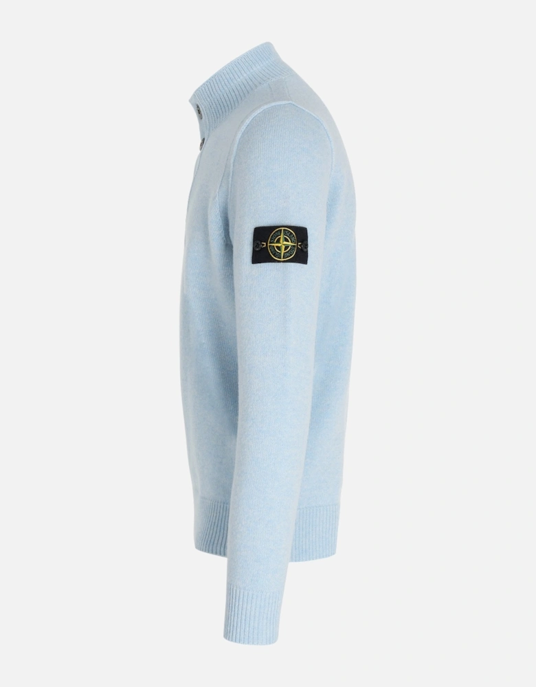 Quarter Button Sweater Blue