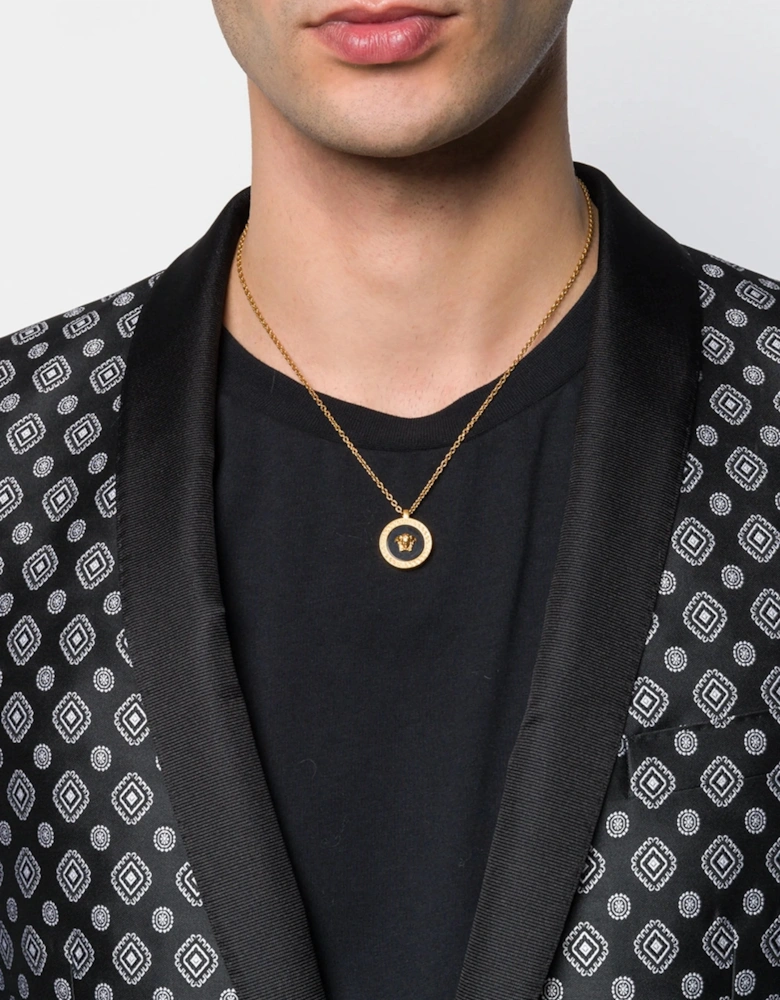 Circular Medusa Necklace Gold