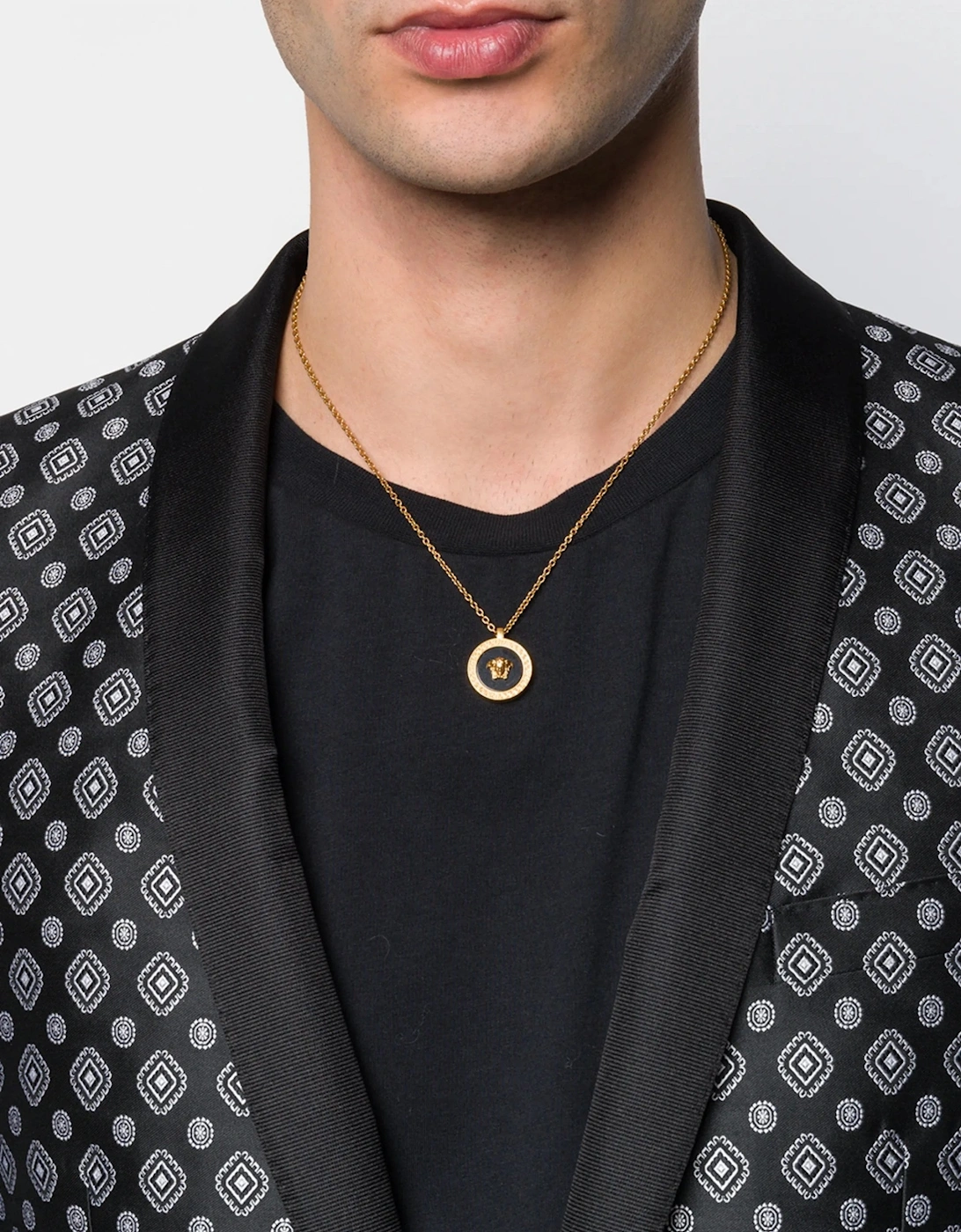 Circular Medusa Necklace Gold
