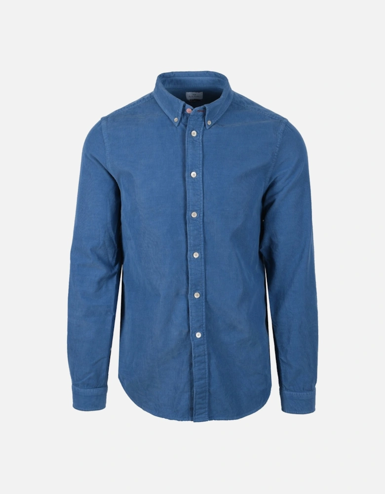 Tailored Corduroy Shirt Petrol Blue