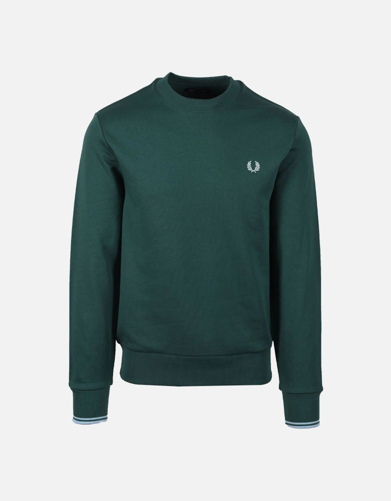 Crew Neck Sweatshirt Sport Green/Track Blue