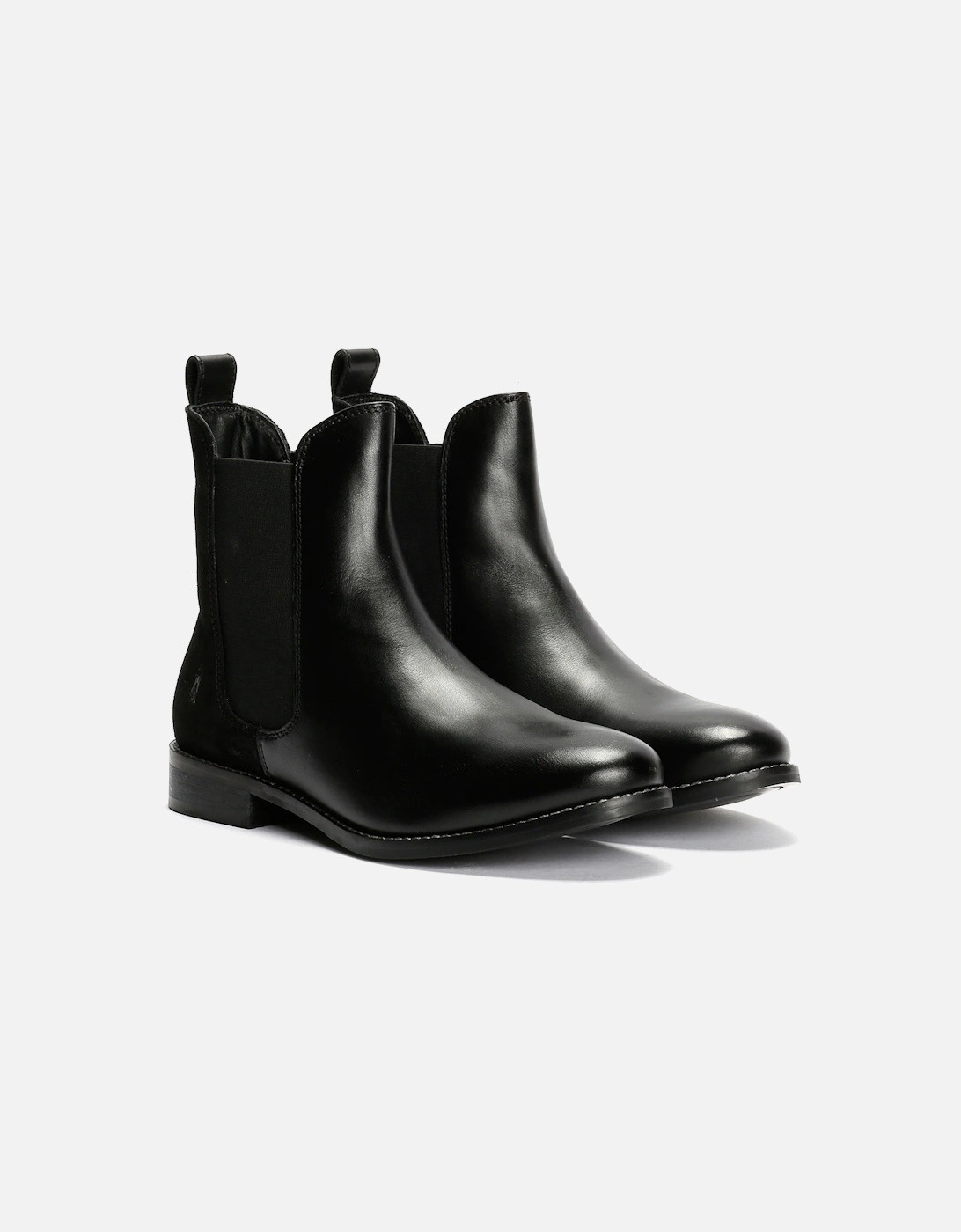 Hush Puppies Colette Chelsea Boots for Women in Black Suede and Leather, Size UK 4