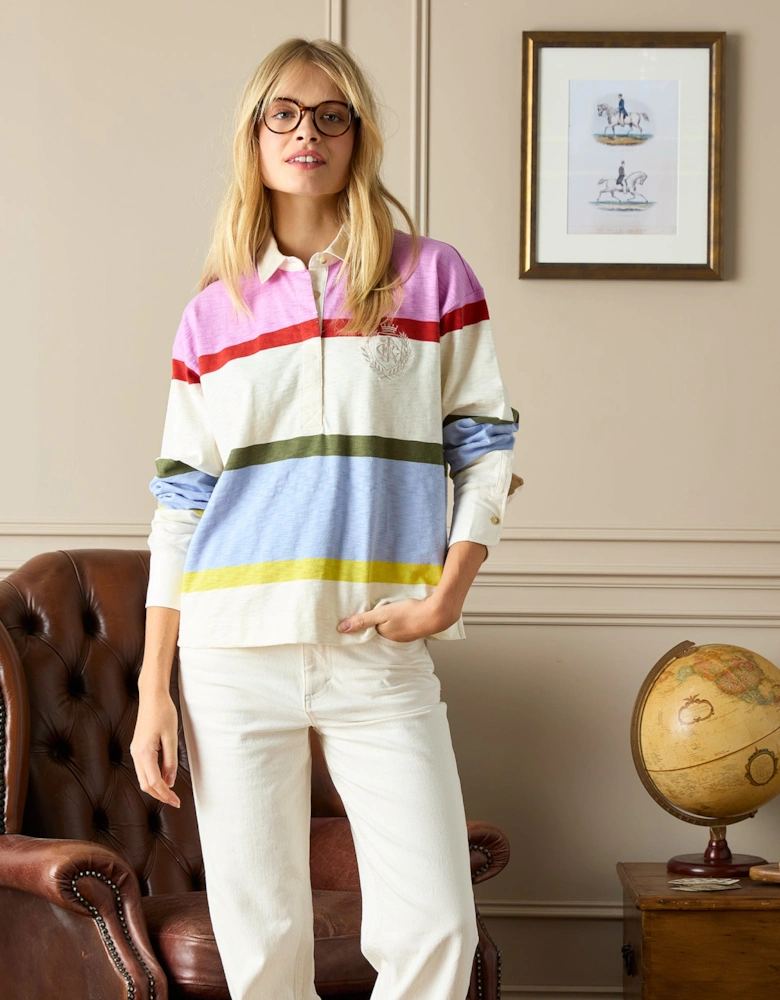 LARA SLUB Womens Rugby Shirt Multi